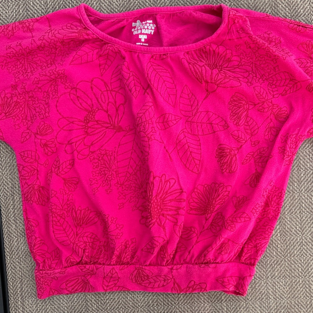 Old Navy Pink Floral Kids Tee